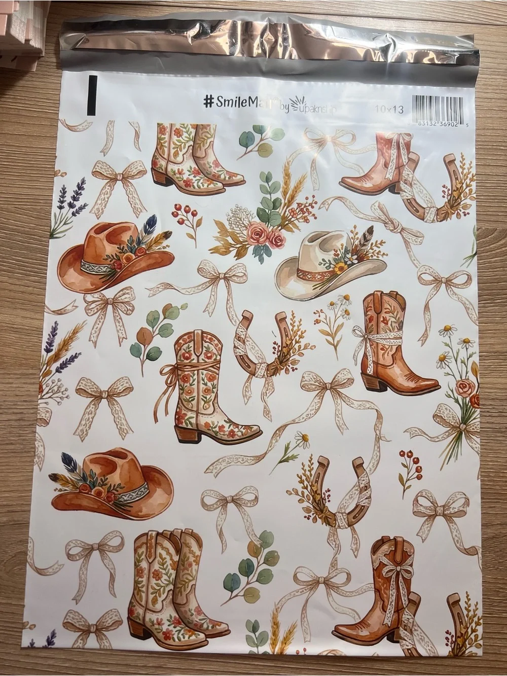 Western Cowgirl Poly Mailer & Thank You Card Bundle | 25 Mailers + 25 Cards
